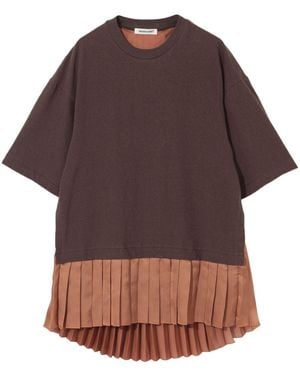 Undercover Pleated-Panel T-Shirt - Brown