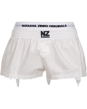 Natasha Zinko Ruffled Boxer Shorts - White