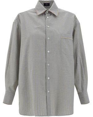 Etro ジャカード シャツ - グレー