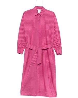Max Mara Striped Belted Dress - Pink