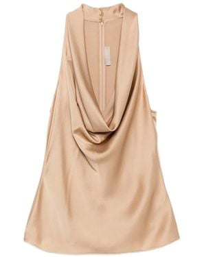 Elie Saab Cowl-Neck Sleeveless Top - Natural