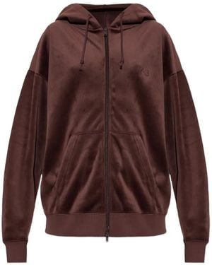 Y-3 Velvet Corduroy Zipper Hoodie - Brown