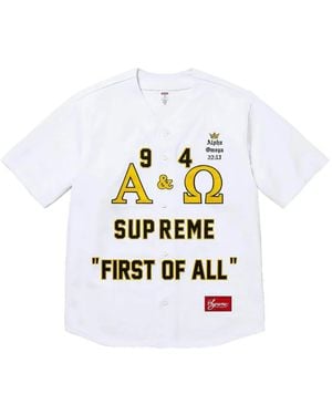Supreme Alpha Omega Baseball Jersey Shirt - White