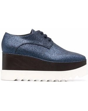 Stella McCartney Elyse Plateau-Schuhe Im Metallic-Look - Blau