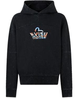 Moose Knuckles X Evisu Printed Hoodie - Black