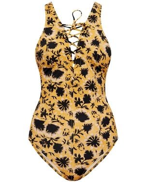 Ulla Johnson フローラル ワンピース水着 - メタリック