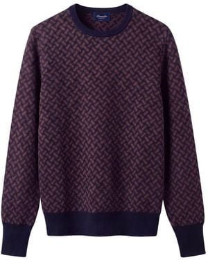 Drumohr Basket-Weave Cashmere Jumper - Purple