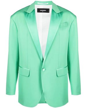 DSquared² Single-Breasted Silk Blazer - Green