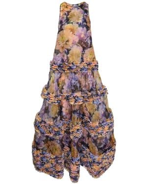 Zimmermann Luna Floral-Print Ruffled Dress - White