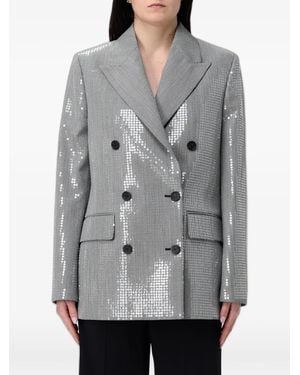 Golden Goose Sequined Double-Breasted Blazer - Grey