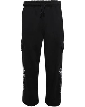 Warren Lotas Baggy Cargo Sweat Trousers - Black