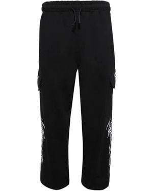 Warren Lotas Pantalon De Jogging Ample À Poches Cargo - Noir