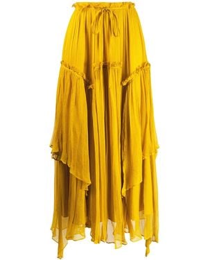 Twinset Flounce Maxi Skirt - Yellow