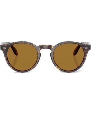 Oliver Peoples Tortoiseshell Round Sunglasses - Natural