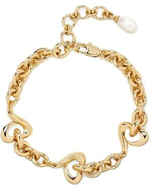 Yoj Pulsera De Cadena Agape Con Perla - Metálico