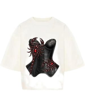Hamza Scorpion-Print T-Shirt - White