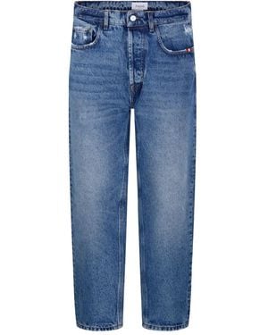 AMISH Distressed Five-Pocket Jeans - Blue