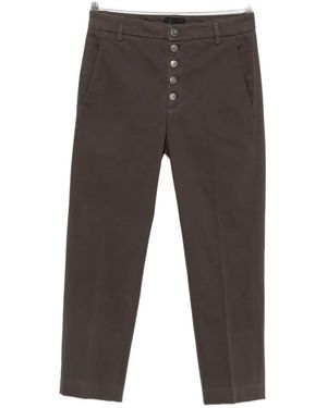 Dondup Nima Button-Fly Cropped Trousers - Grey