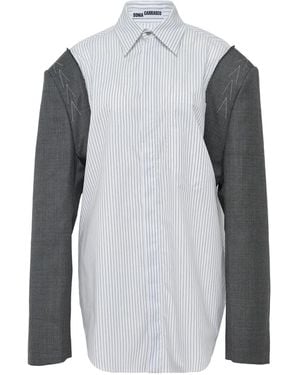 SONIA CARRASCO Striped Tailored-Sleeve Shirt - Grey