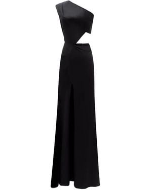 Gemy Maalouf One-Shoulder Cut-Out Maxi Dress - Black