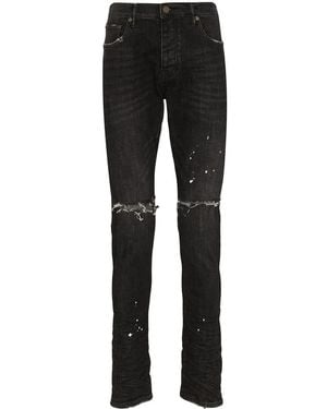 Purple Brand Distressed Ripped Knee Jeans - Black