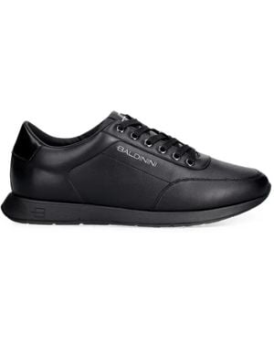 Baldinini Logo-Print Leather Trainers - Black