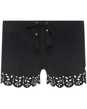 Banana Moon Meow Huawei Laser-Cut Shorts - Black