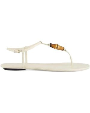 Gucci Bamboo-Detail Sandals - White