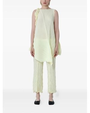Issey Miyake Wrinkled And Twisted Asymmetric Dress - ホワイト