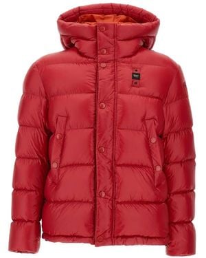 Blauer Hooded Quilted Down Jacket - Red