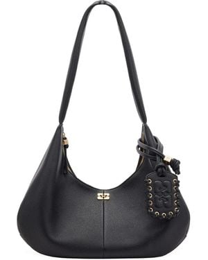Ganni Medium Hobo Tote Bag - Black
