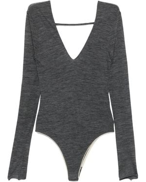 Alysi Body con cuello en V - Gris