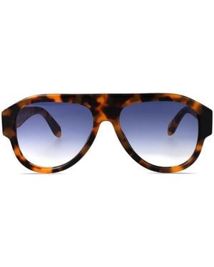 Palm Angels Bucks Pilot-Frame Sunglasses - Blue