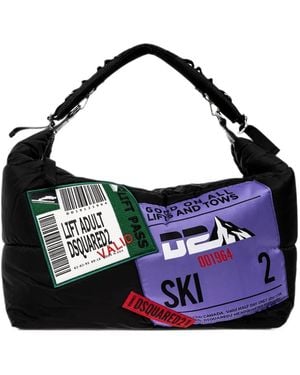 DSquared² Gesteppte Schultertasche Mit Patch - Blau