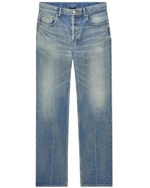 Saint Laurent Tapered Mid-Rise Jeans - Blue