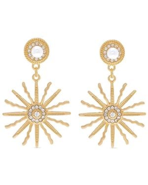 Hzmer Jewelry Verfraaide Oorbellen Met Zonpatroon - Metallic