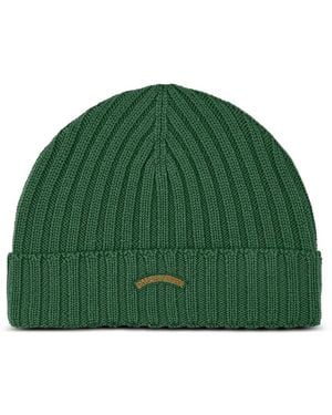 Paul & Shark Ribbed Wool Beanie - Green