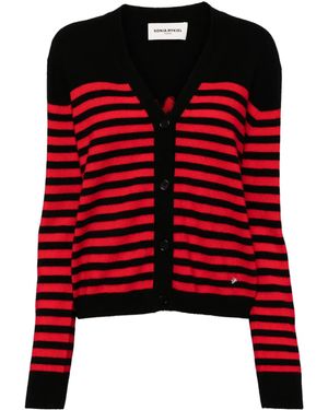 Sonia Rykiel Striped Woolen Cardigan - Red