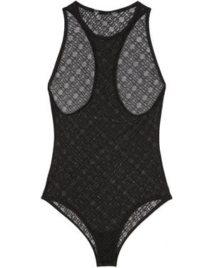 Palm Angels Sheer-lace Logo Body - Black