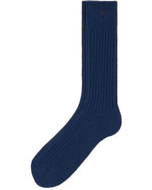 Ami Paris Socken Mit Ami De Coeur-Stickerei - Blau