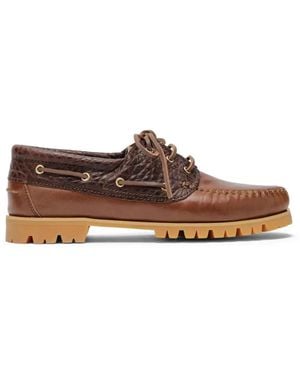 VINNY'S Aztec Segelschuhe Aus Gekörntem Leder - Braun