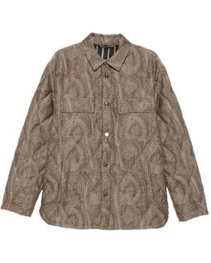 Etro Paisley-Print Shirt Jacket - Brown