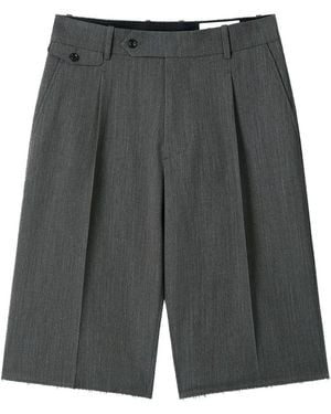 Tonywack Frayed-Hem Tailored Shorts - Grey