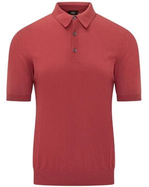 Hōsio Short-Sleeve Knitted Polo Shirt - Red