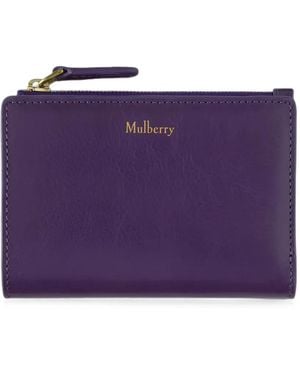 Mulberry Continental Bi-Fold Leather Wallet - Viola