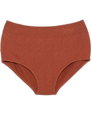 Plan C Shorts Mit Geripptem Bund - Braun