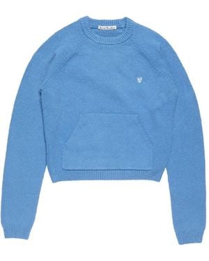Acne Studios Pocket-Detail Cropped Jumper - Blue