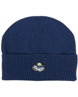 MSGM Gorro con parche del logo - Azul