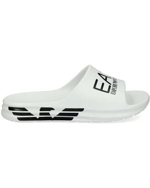 EA7 Crusher Distance Logo-Print Slides - White