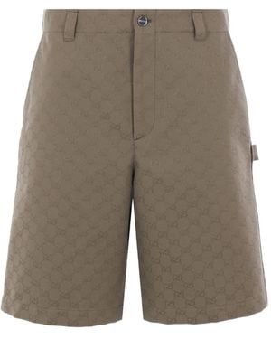 Gucci Embossed-logo shorts - Gris